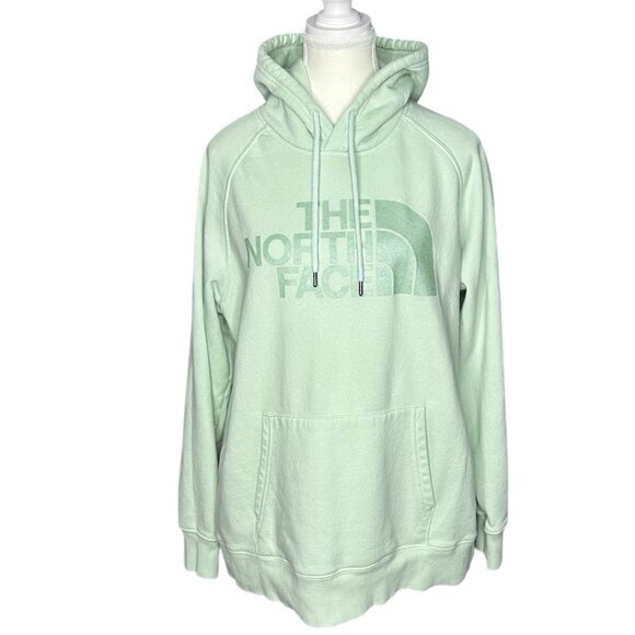 The North Face Women’s Mint Green Half Dome Hooded Long Sleeve Sweatshirt L/C44 - Picture 1 of 16